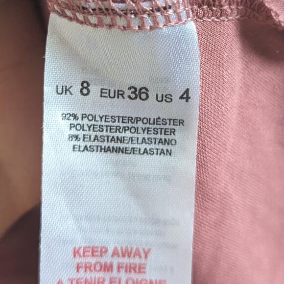 Miss Selfridge Crop Tank Top Women's Sz 4 Rose Pink Flowy Spaghetti Strap - Picture 4 of 4